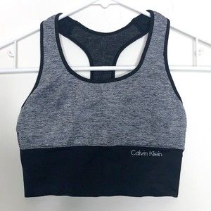 Calvin Klein Women's Small Sports Bra, Gray/Black